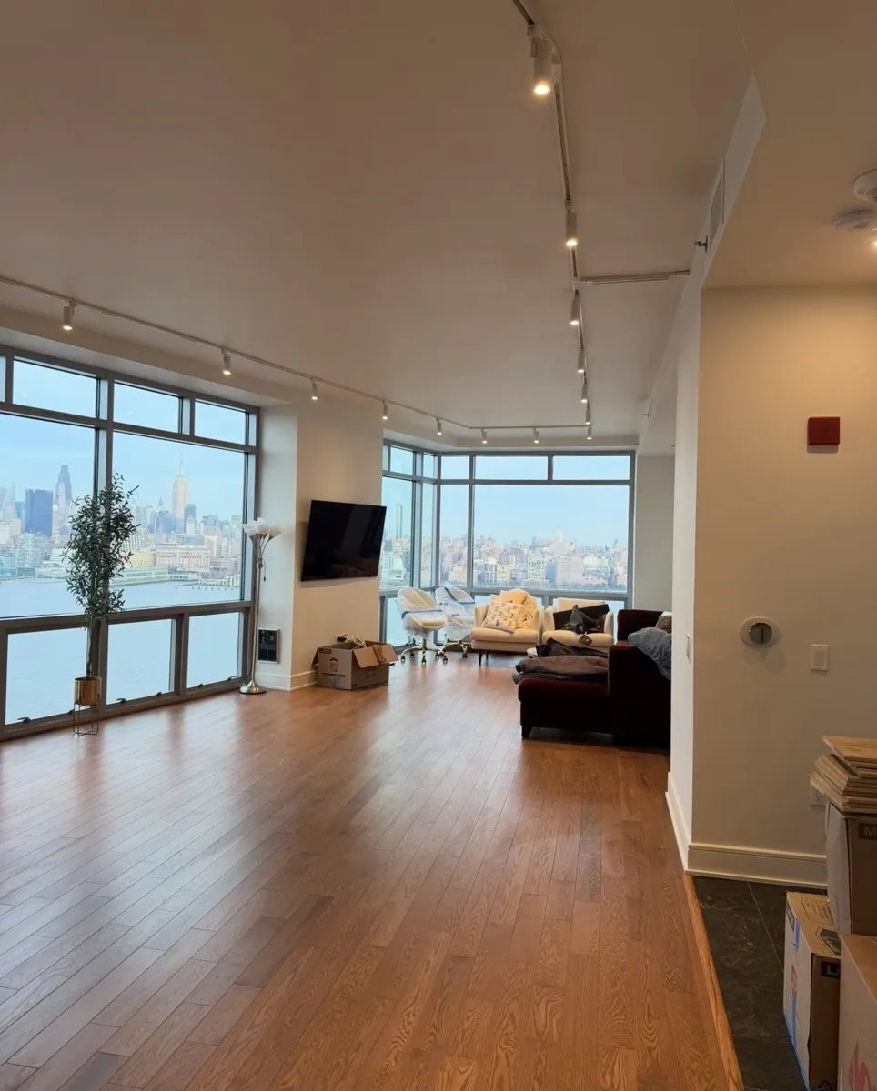 Finished waterfront condo with new hardwood floors after a water damage claim